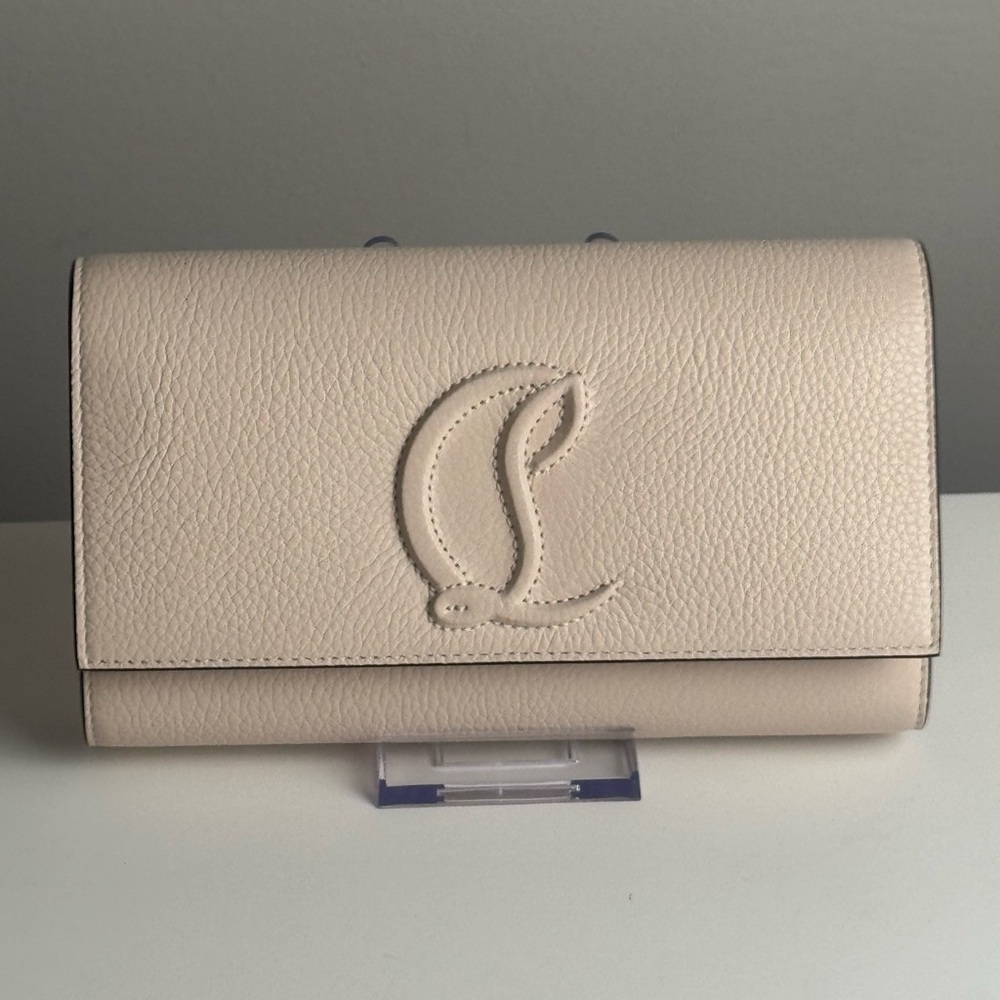 SOLD Christian Louboutin Cream Crossbody Bag with Embossed Logo